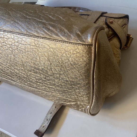 Mulberry Metallic Rose Gold Leather Alexa Satchel Crossbody Bag - Picture 12 of 16